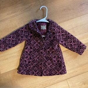 Old Navy kids 18 to 24 months purple corduroy jacket floral little girls